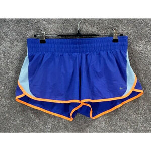 Nike Shorts Womens Large Blue Dri Fit Measures‎ 32X3 Dash Lined Elastic Waist